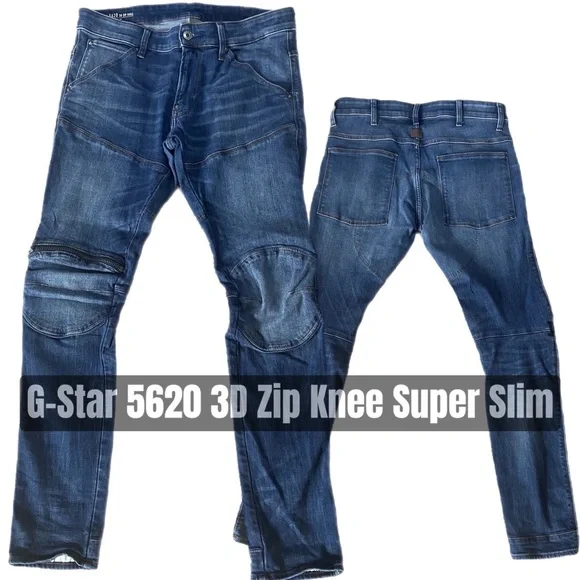 G-Star Raw 5620 3D Zip Knee Super SlimSz 33Wblue